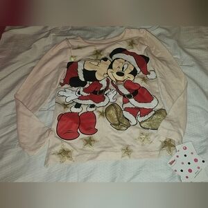 Minnie kissing Mickey Mouse Christmas Long Sleeve Shirt 5 Pink